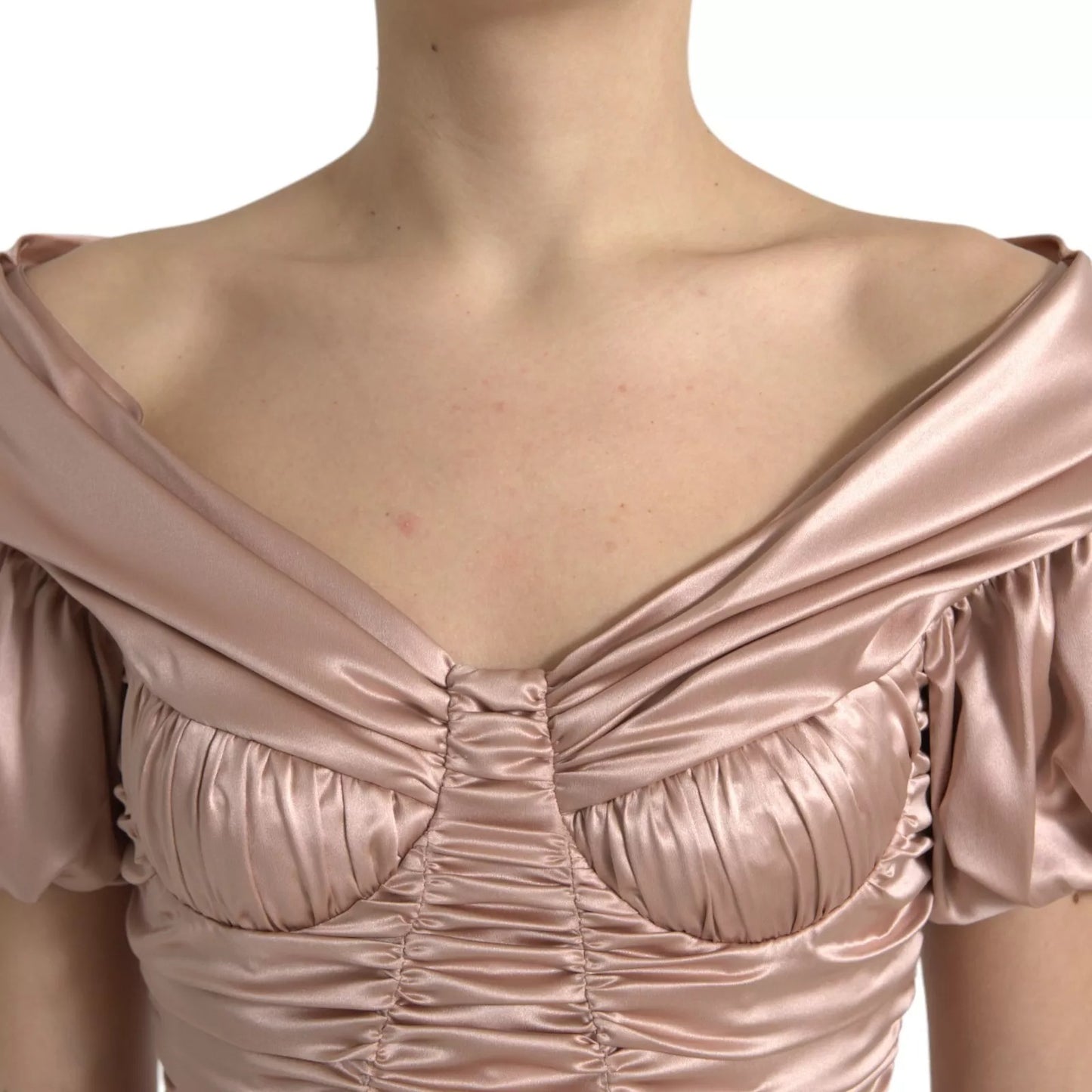 Dolce &amp; Gabbana Pink Silk Stretch Sheath Mermaid Gown Dress