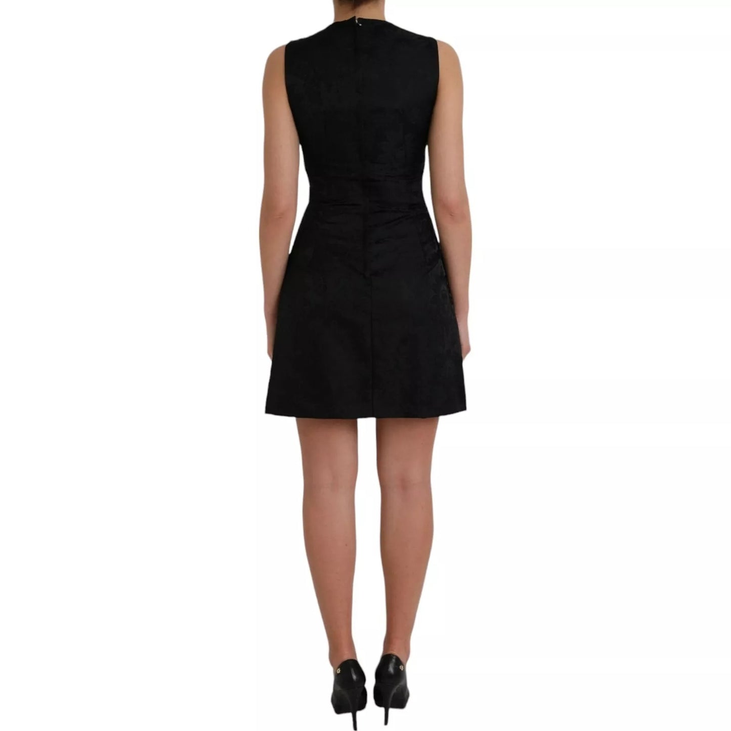 Dolce &amp; Gabbana Black Sleeveless Bodycon A-line Mini Dress