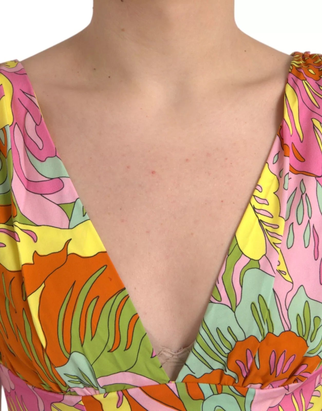 Dolce &amp; Gabbana Multicolor Floral Silk Flared Mini Dress