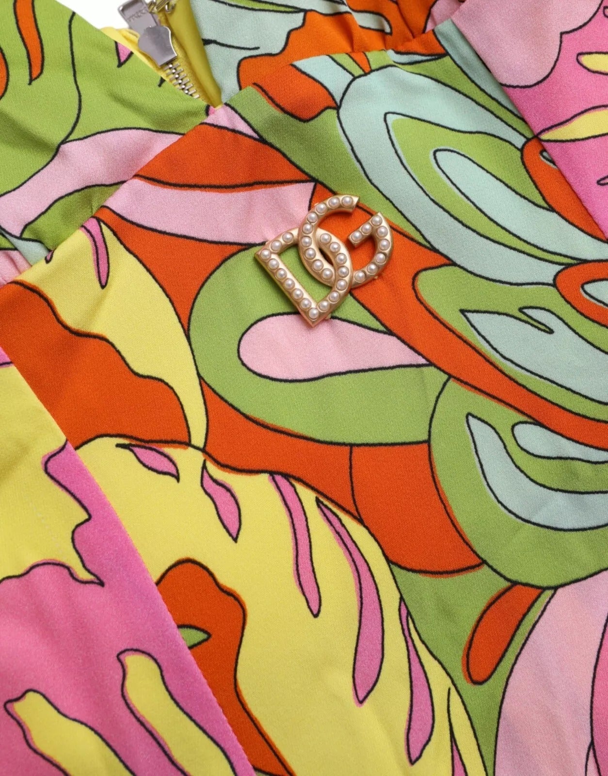 Dolce &amp; Gabbana Multicolor Floral Silk Flared Mini Dress