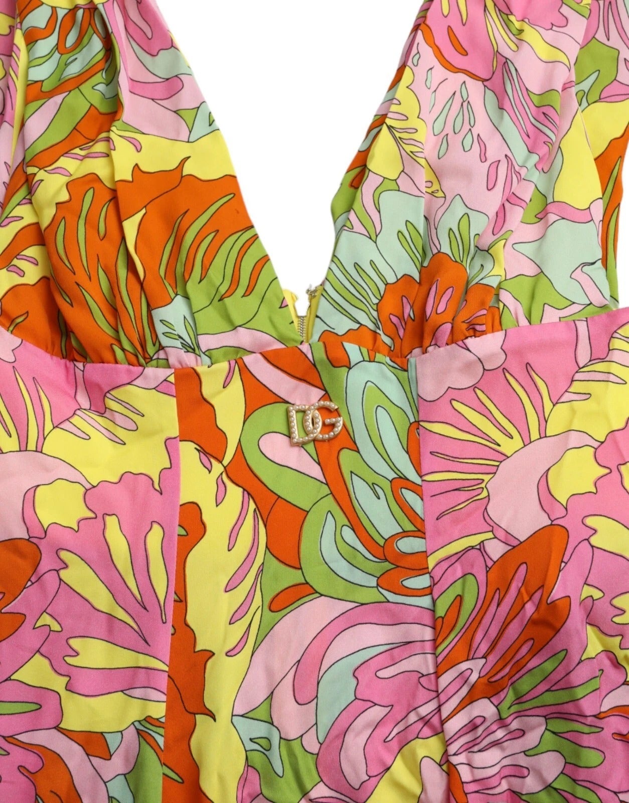 Dolce &amp; Gabbana Multicolor Floral Silk Flared Mini Dress