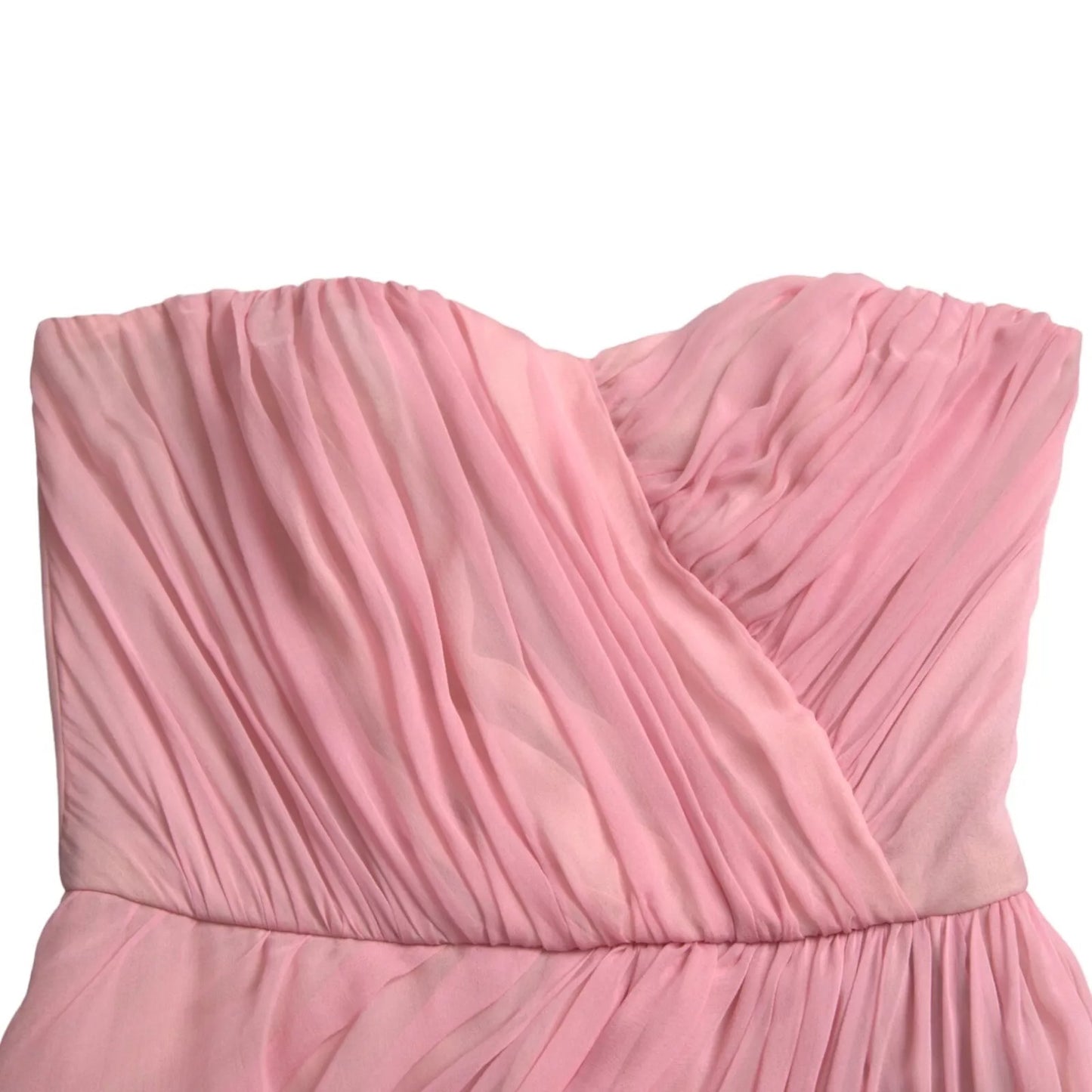 Dolce &amp; Gabbana Pink Silk Strapless Maxi A-line Gown Dress