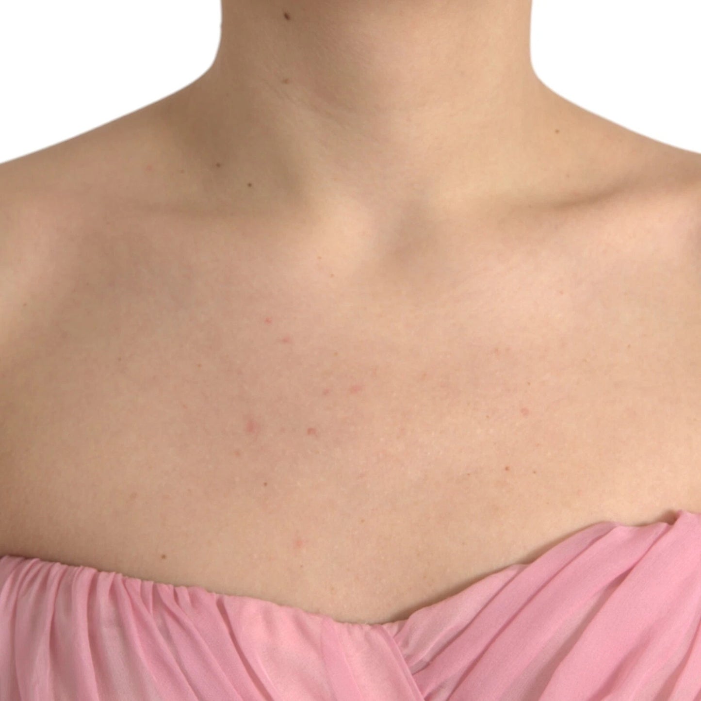 Dolce &amp; Gabbana Pink Silk Strapless Maxi A-line Gown Dress