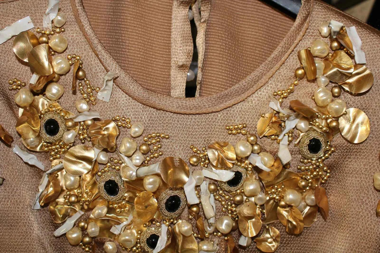 Dolce & Gabbana Gold SPECIAL Piece Runway Crystal Blouse by Dolce & Gabbana