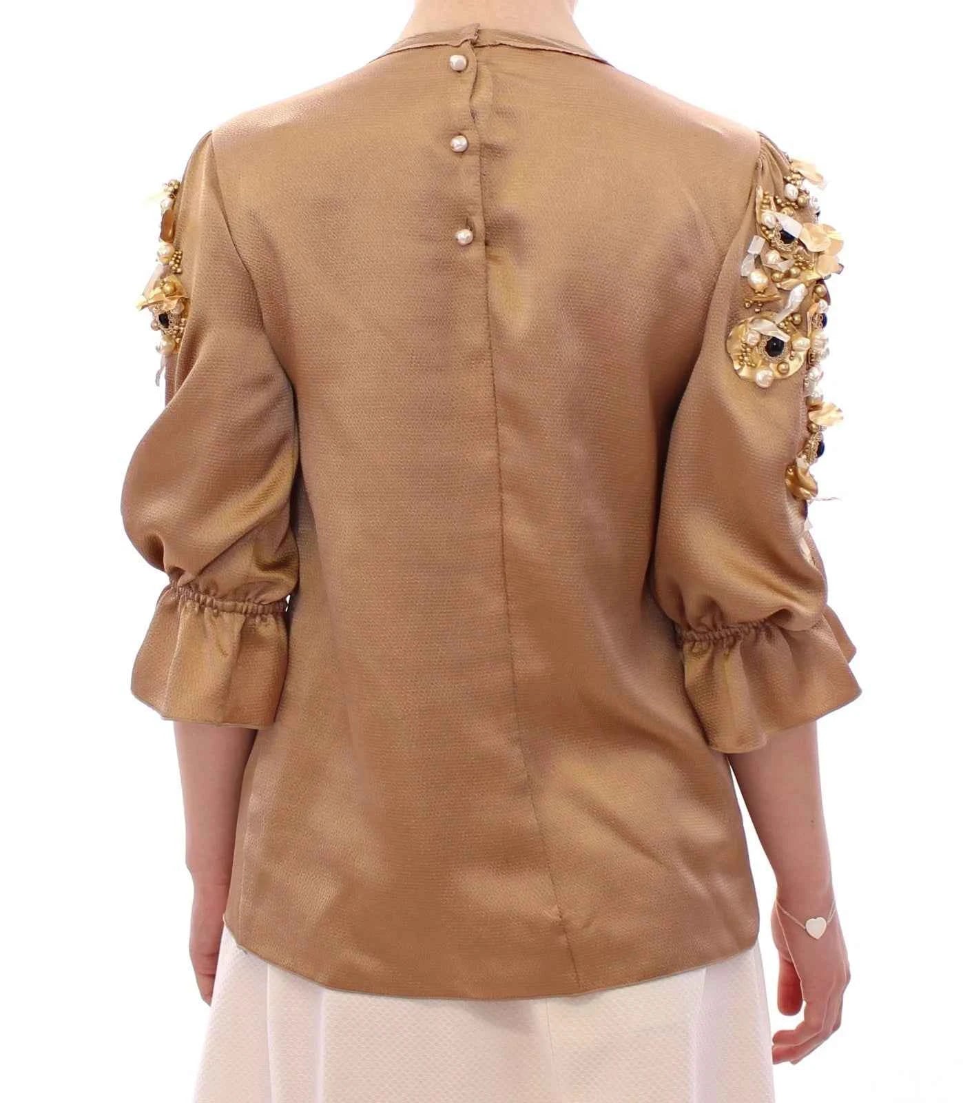 Dolce & Gabbana Gold SPECIAL Piece Runway Crystal Blouse by Dolce & Gabbana