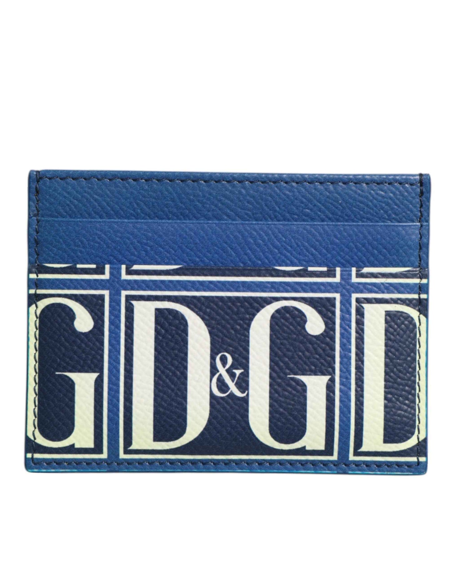 Dolce & Gabbana Blue Calf Leather DG Logo Monogram Card Holder Wallet by Dolce & Gabbana