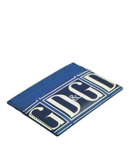 Dolce & Gabbana Blue Calf Leather DG Logo Monogram Card Holder Wallet by Dolce & Gabbana