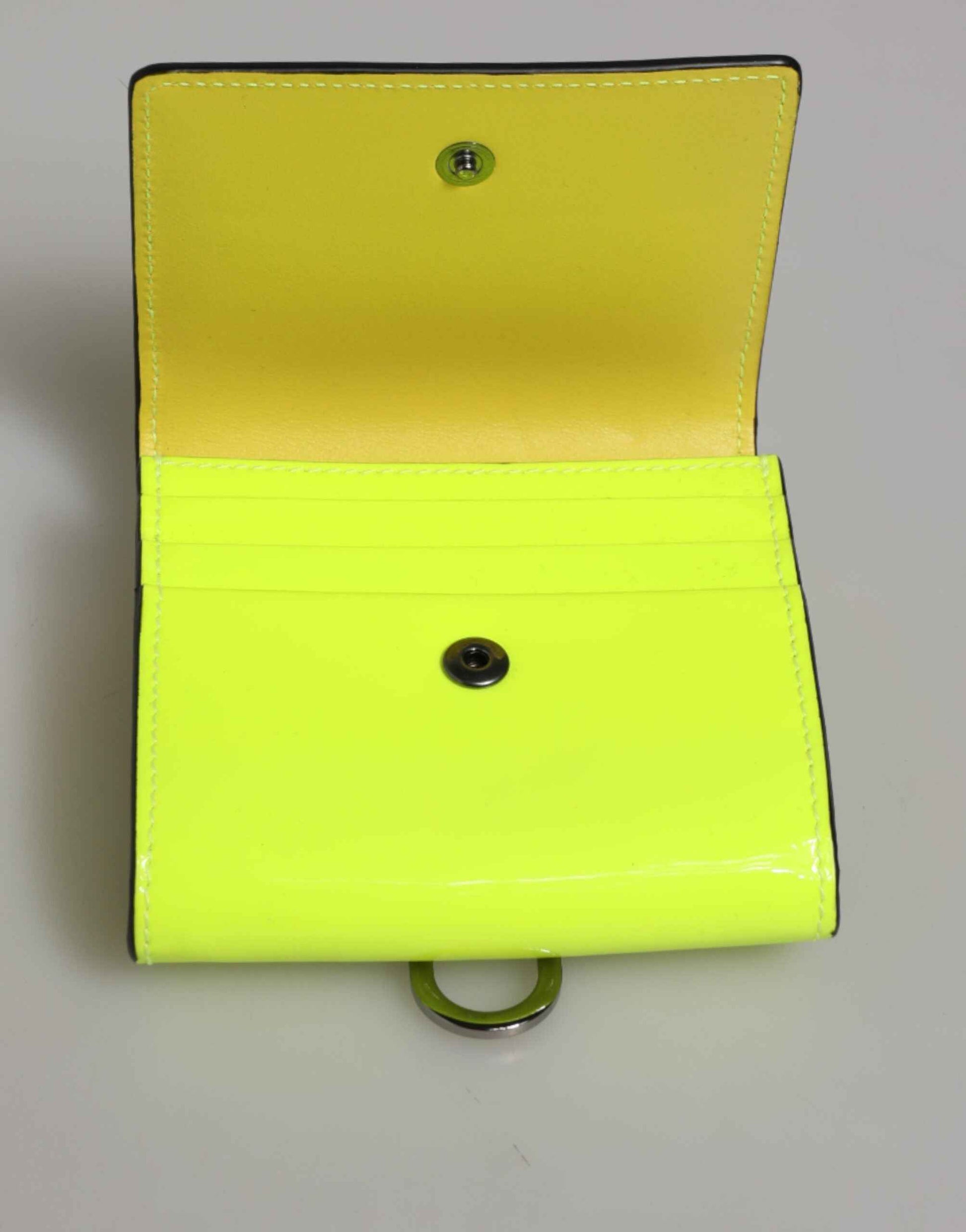 Dolce & Gabbana Yellow Green Bifold DG Logo Neck Strap Cardholder Wallet by Dolce & Gabbana