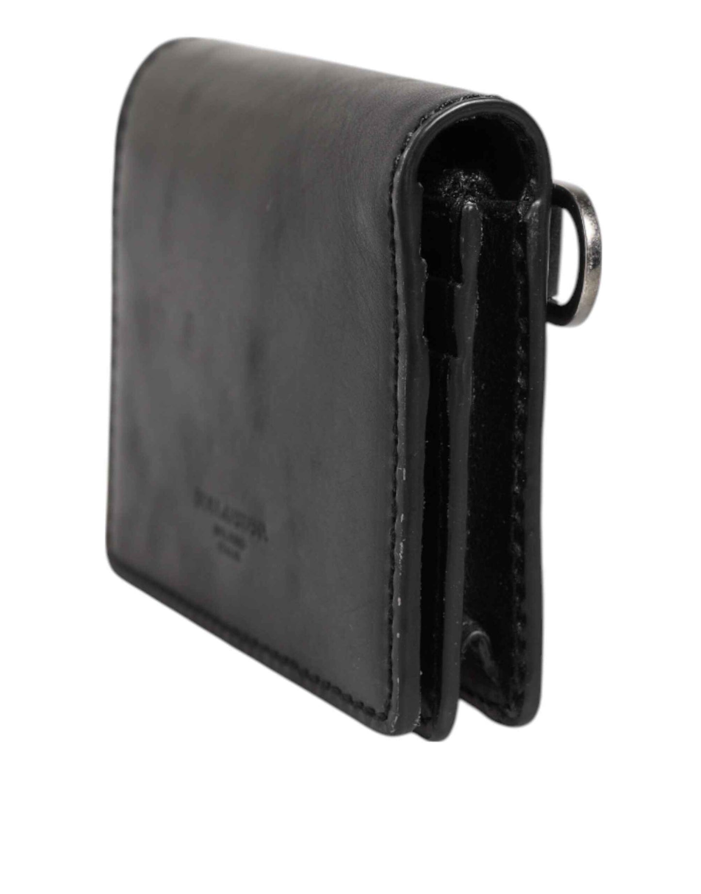 Dolce & Gabbana Black Leather Bifold Card Holder Mens Coin Purse Key Clip Wallet by Dolce & Gabbana