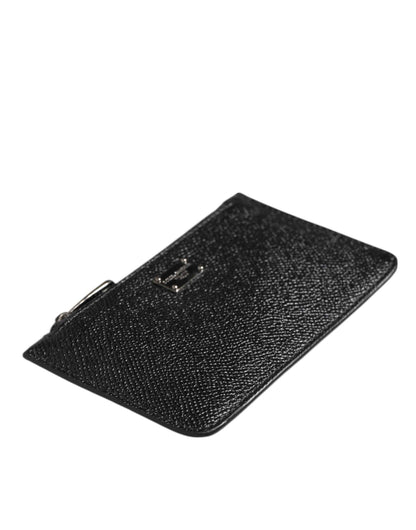 Dolce & Gabbana Black Leather Chain Link Mens Coin Purse Key Clip Holder Wallet by Dolce & Gabbana