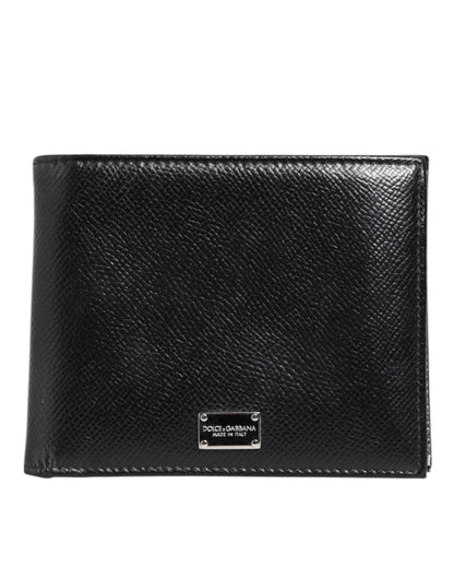 Dolce & Gabbana Black Leather Plaque Logo Bifold Men Card Holder Wallet by Dolce & Gabbana