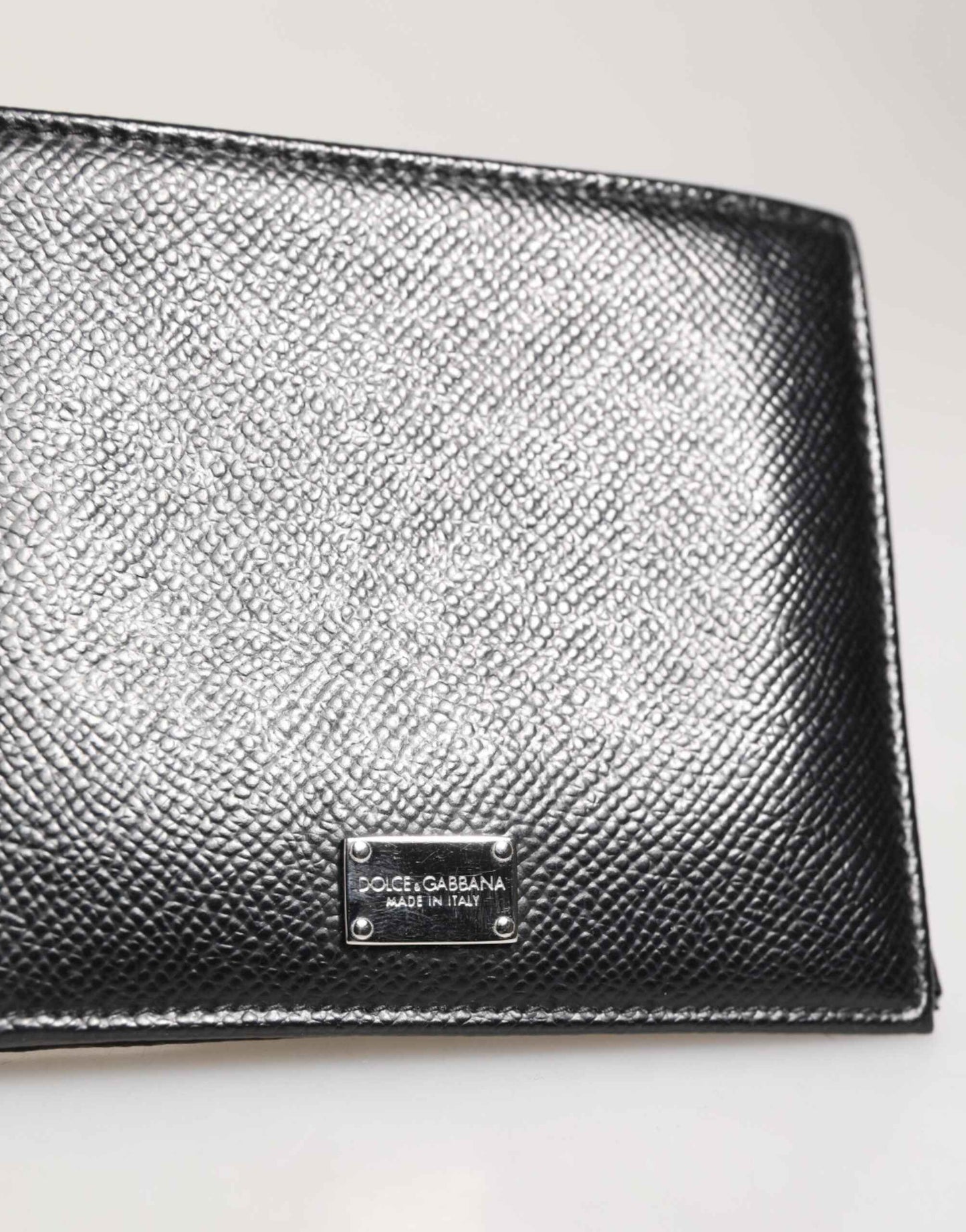 Dolce & Gabbana Black Leather Plaque Logo Bifold Men Card Holder Wallet by Dolce & Gabbana