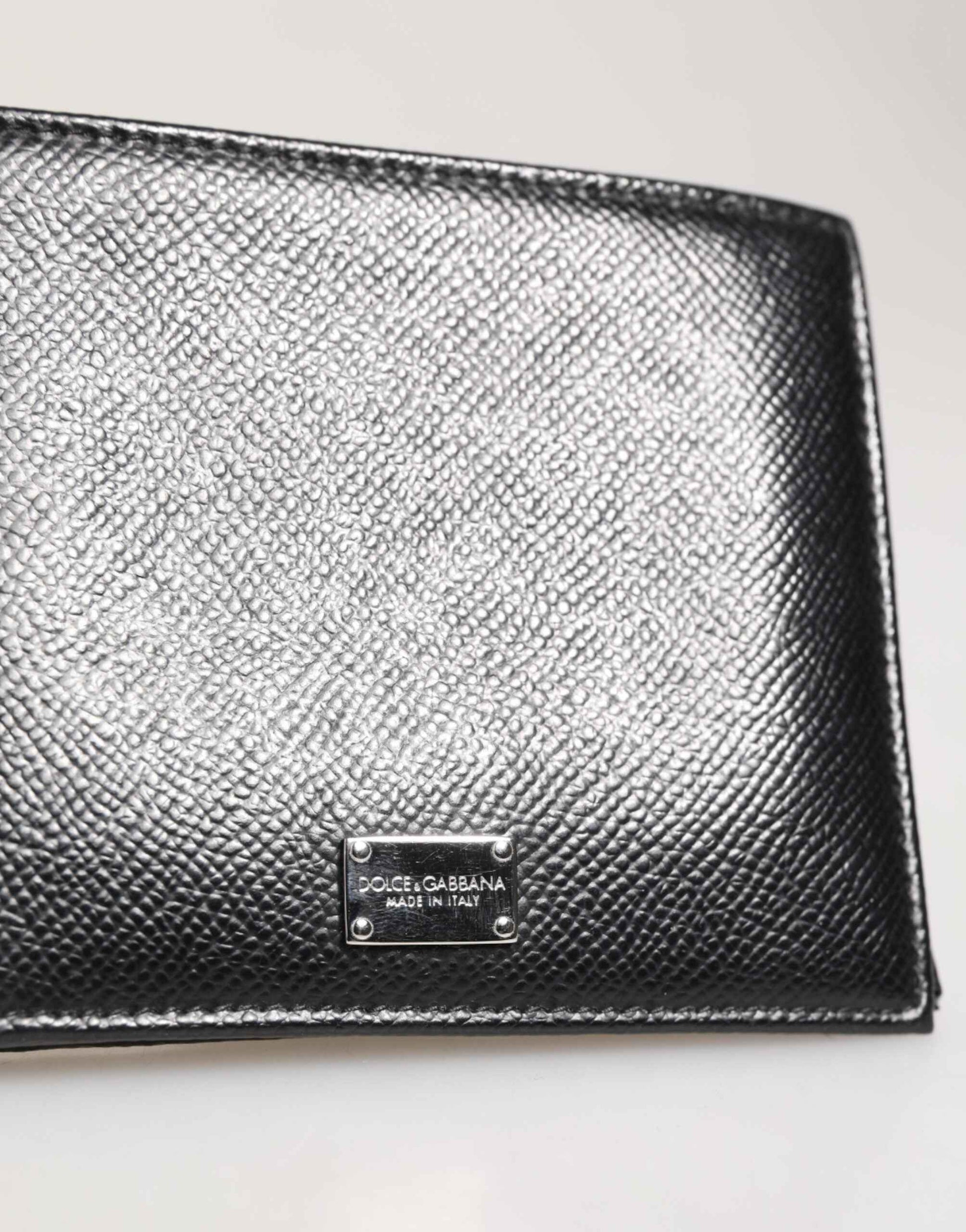 Dolce & Gabbana Black Leather Plaque Logo Bifold Men Card Holder Wallet by Dolce & Gabbana