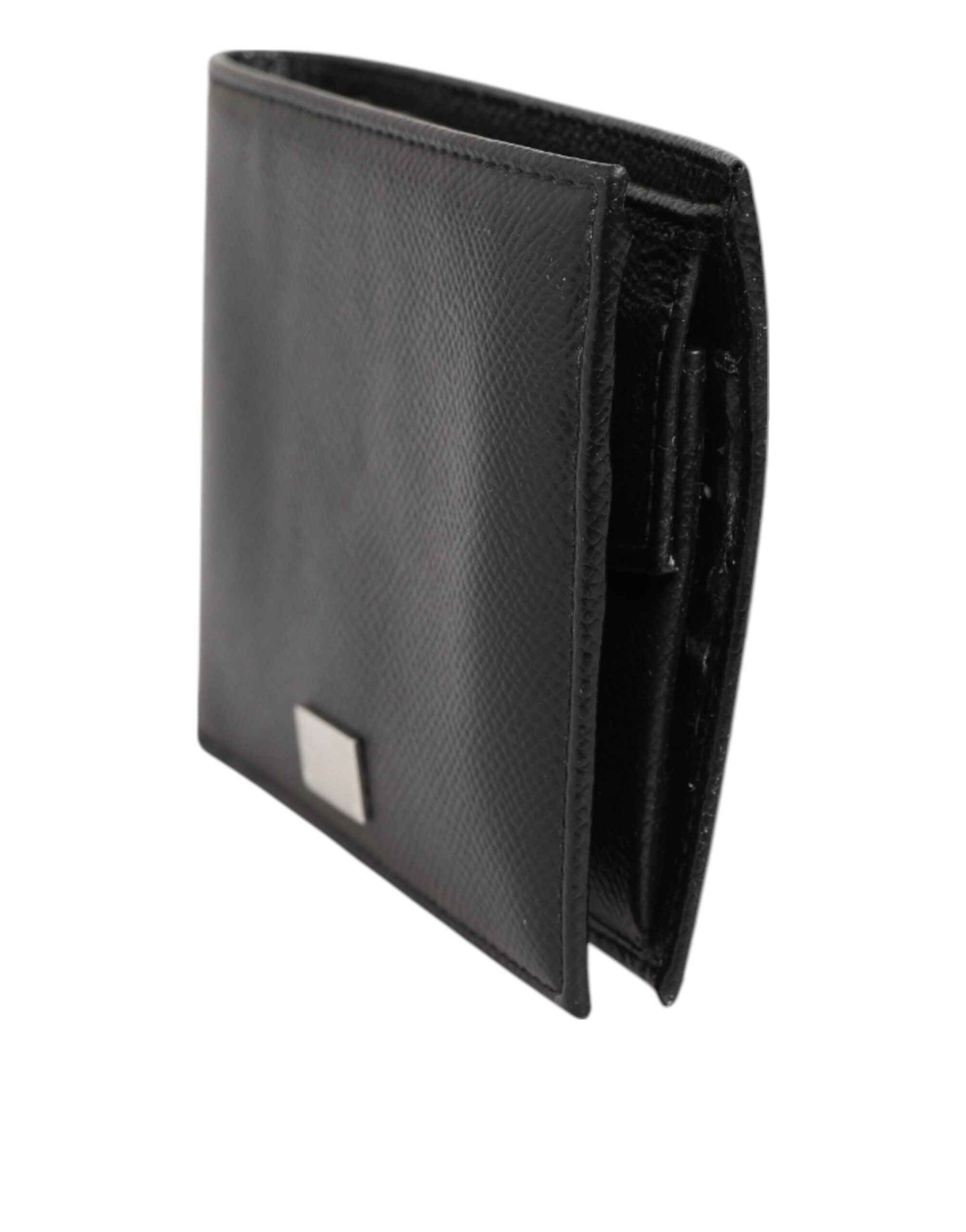 Dolce & Gabbana Black Leather Plaque Logo Bifold Men Card Holder Wallet by Dolce & Gabbana