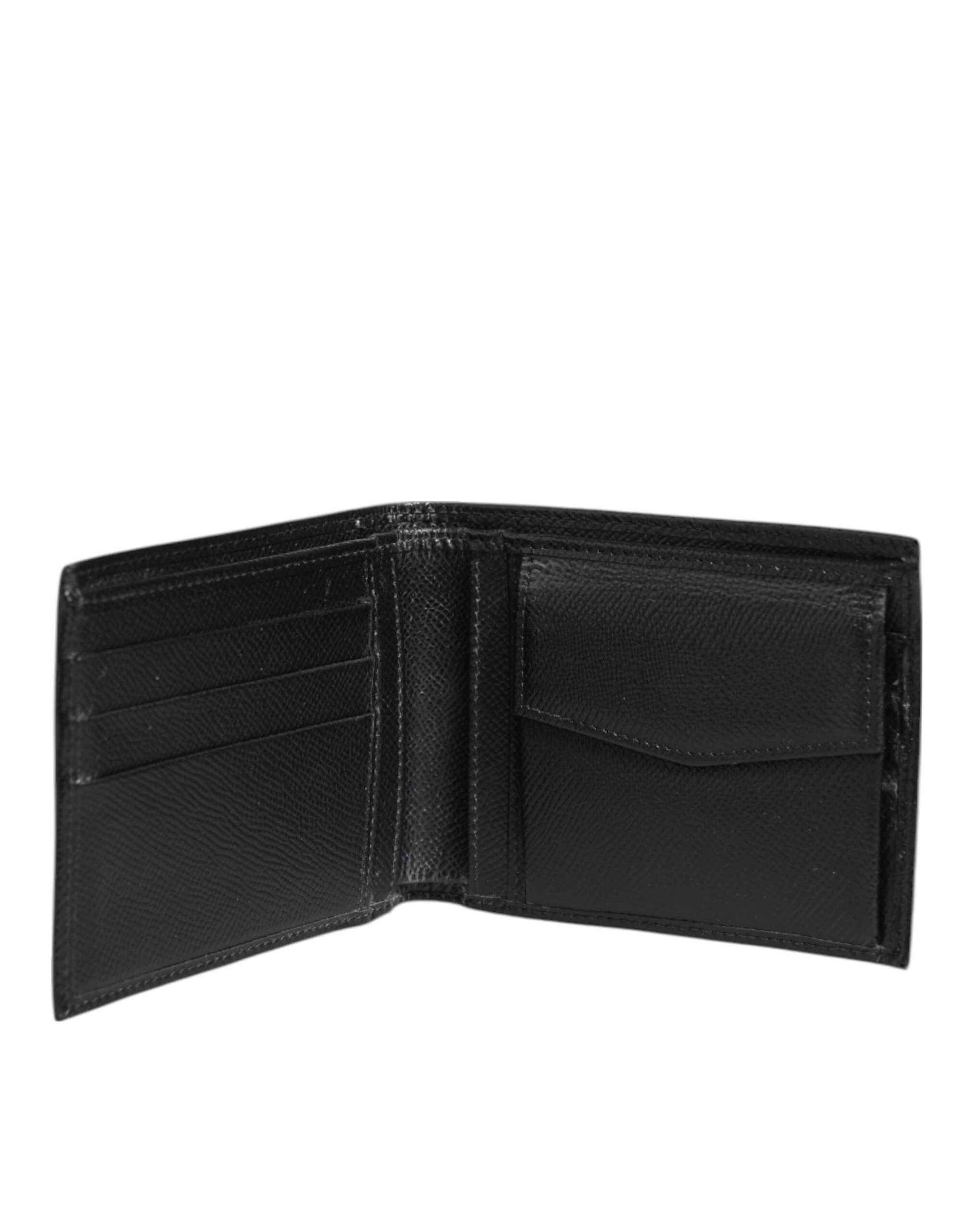 Dolce & Gabbana Black Leather Plaque Logo Bifold Men Card Holder Wallet by Dolce & Gabbana