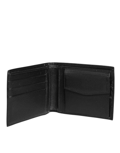 Dolce & Gabbana Black Leather Plaque Logo Bifold Men Card Holder Wallet by Dolce & Gabbana