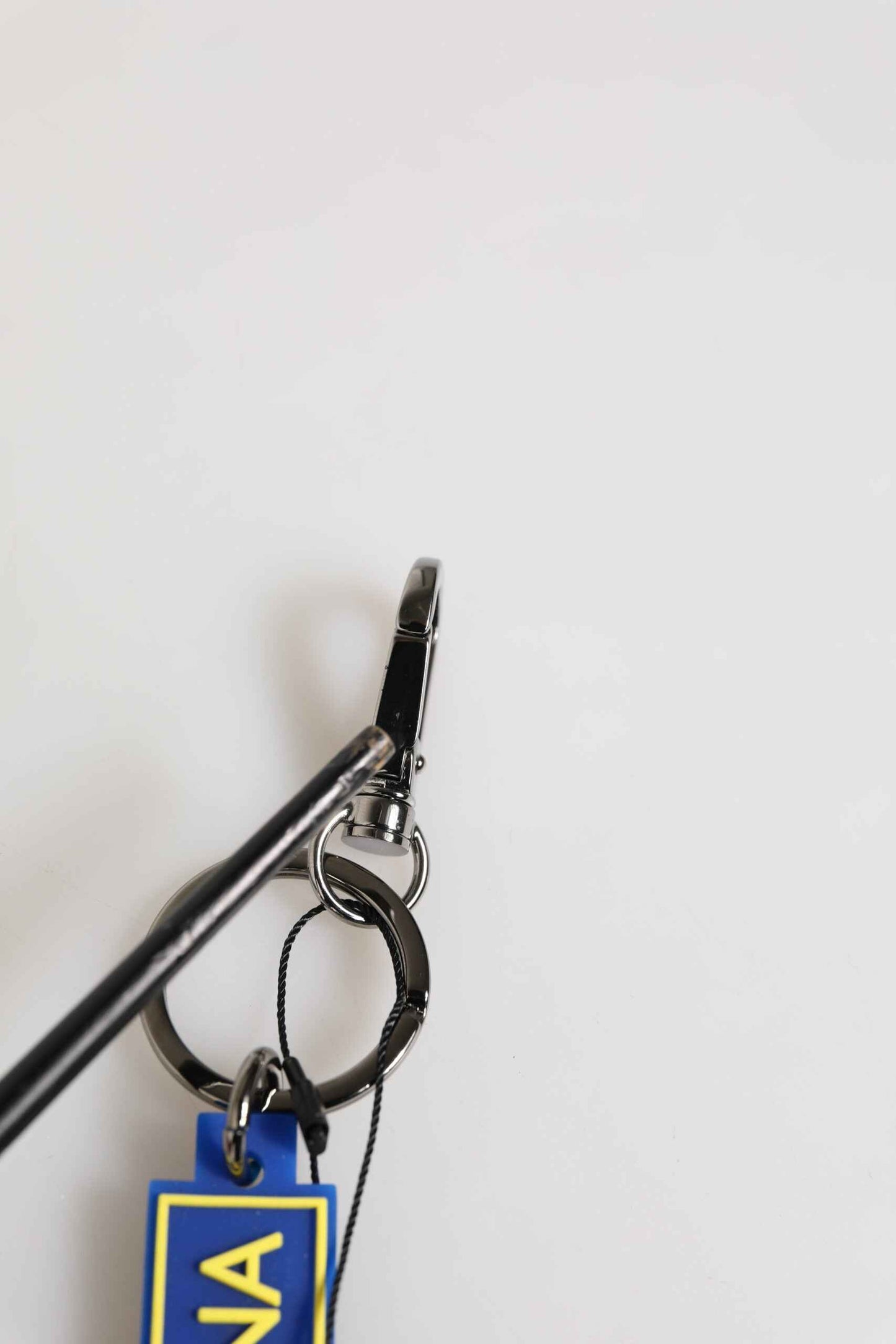 Dolce & Gabbana Blue Yellow DG Rubber Logo Silver Men's Keychain Keyring by Dolce & Gabbana