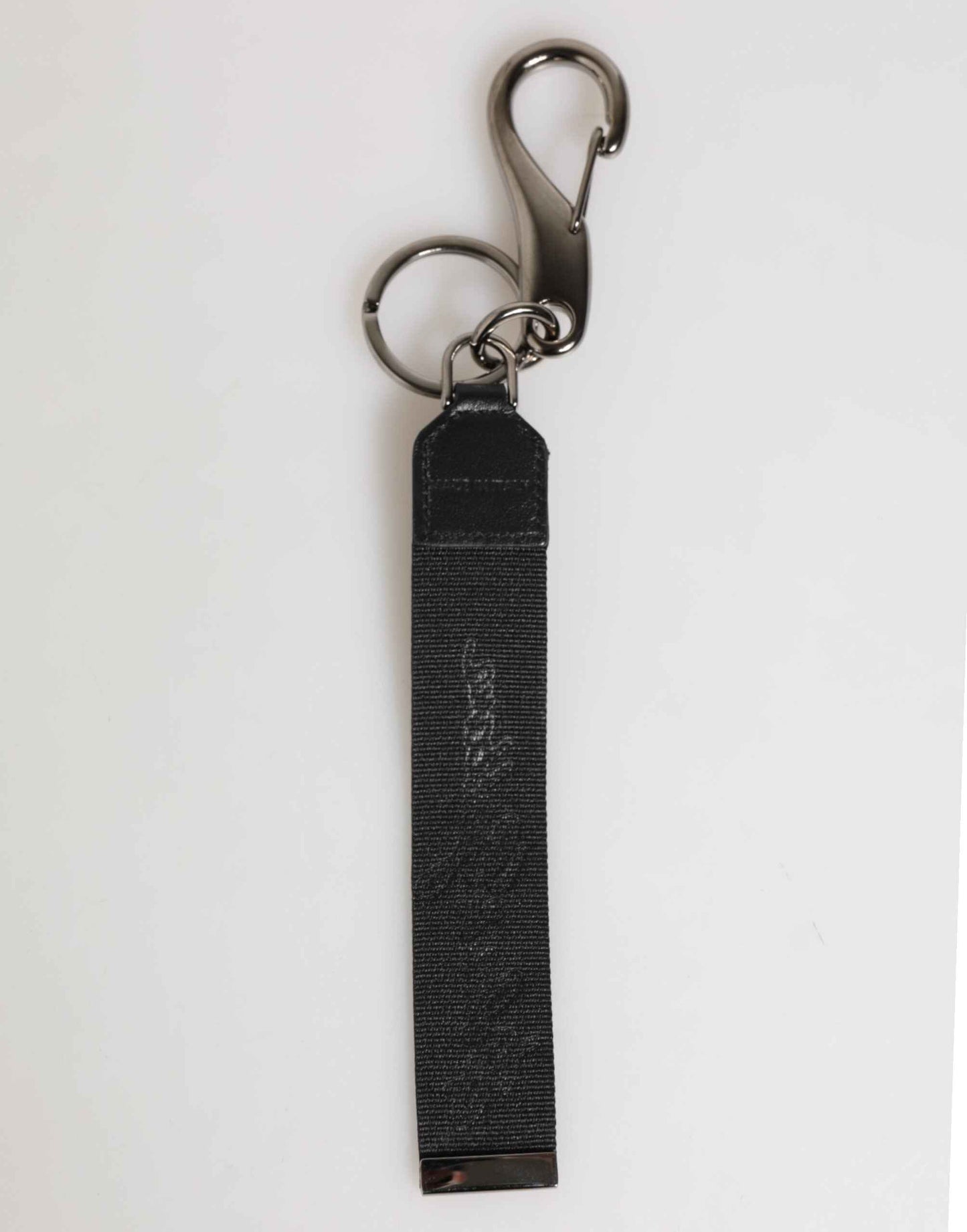 Dolce & Gabbana Black White Polyester DG Logo Silver Men Keychain Keyring by Dolce & Gabbana