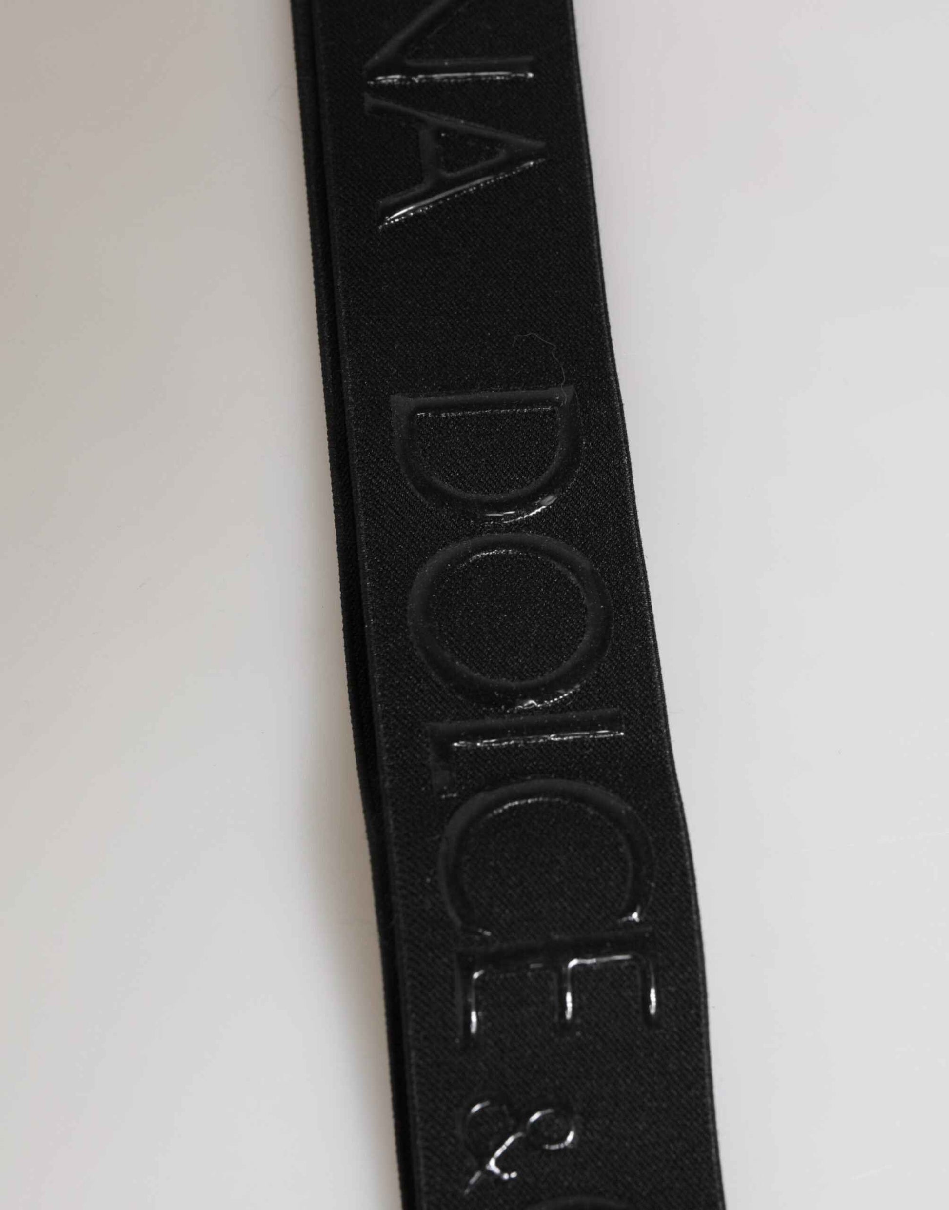 Dolce & Gabbana Black Polyester Stretch Rubberised DG Logo Men Keychain by Dolce & Gabbana