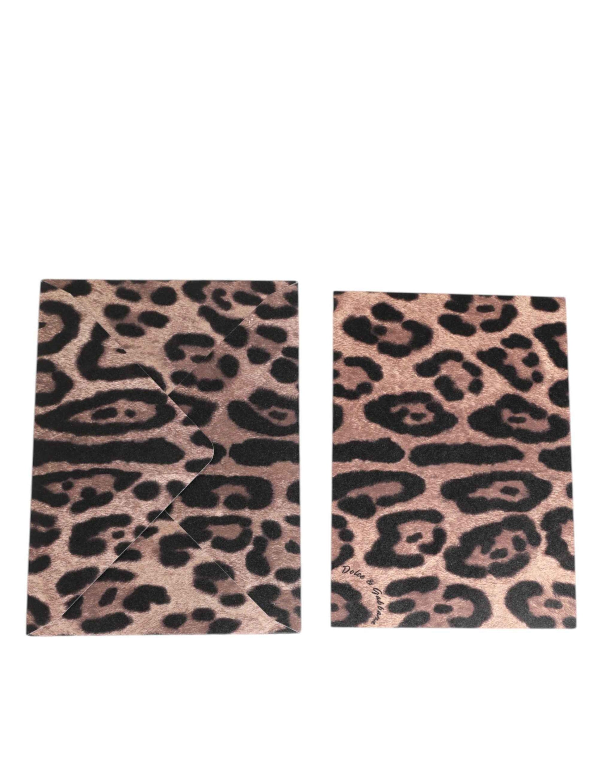 Dolce & Gabbana Multicolor Leopard Print Envelope Paper Post Card Holder by Dolce & Gabbana