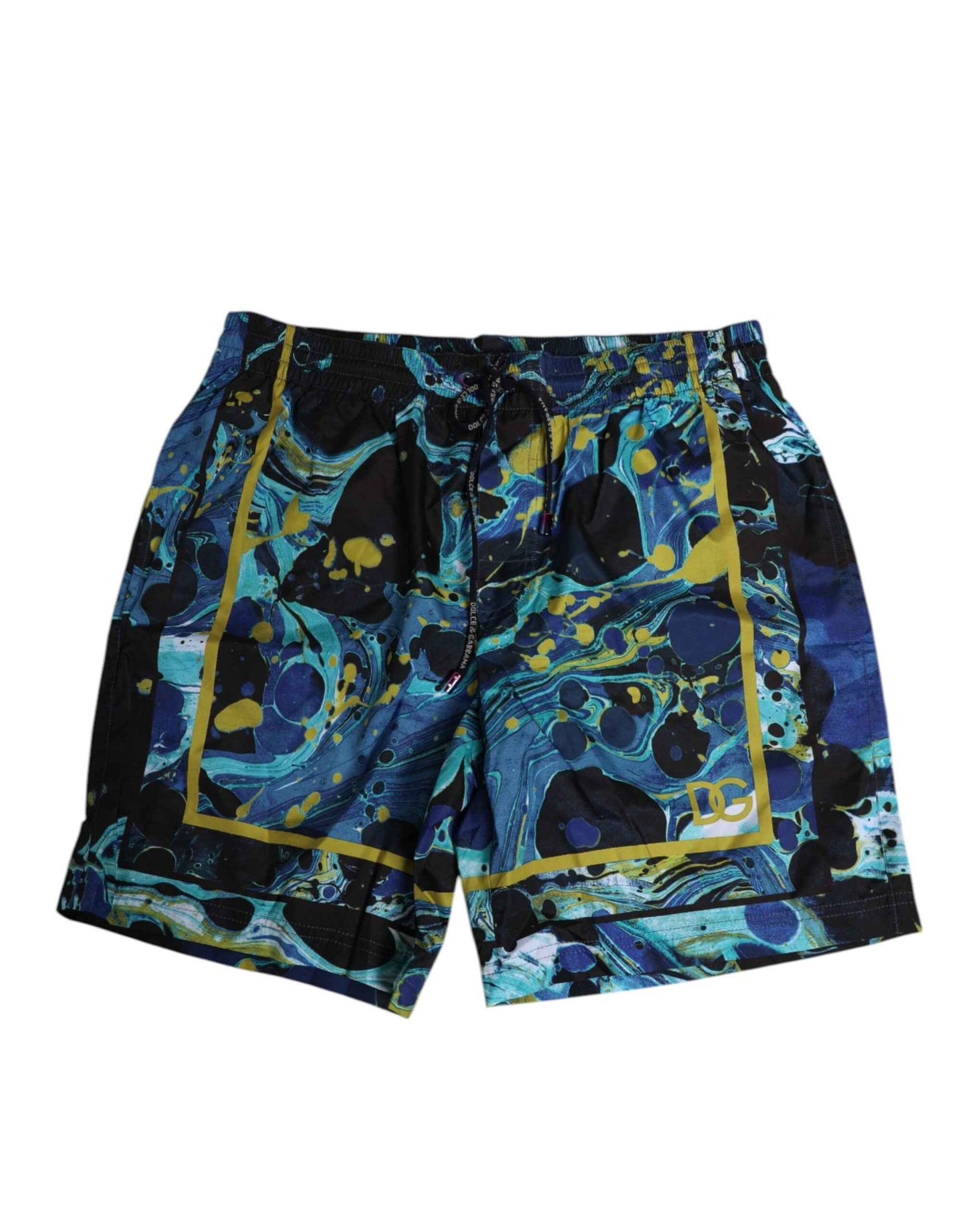 Dolce & Gabbana Blue Marble Print Logo Men Boxer Short Swimwear by Dolce & Gabbana