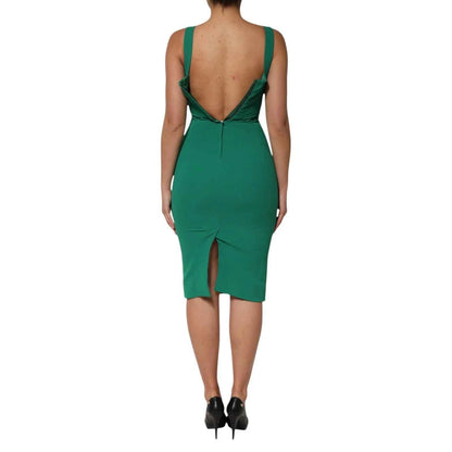 Dolce & Gabbana Dark Green Sleeveless Rayon Bodycon Dress by Dolce & Gabbana