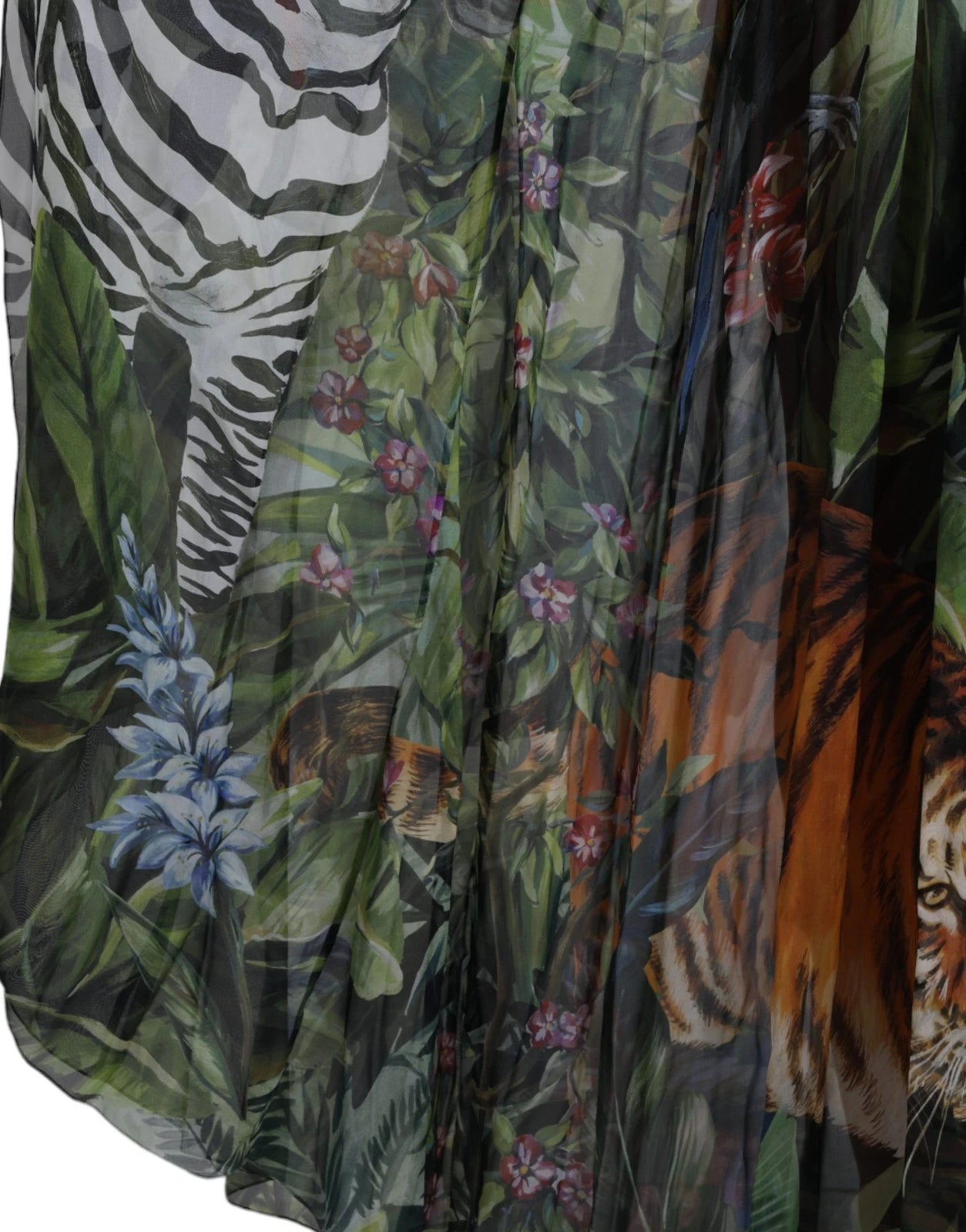 Dolce &amp; Gabbana Multicolor Silk Jungle Print Women Maxi Dress