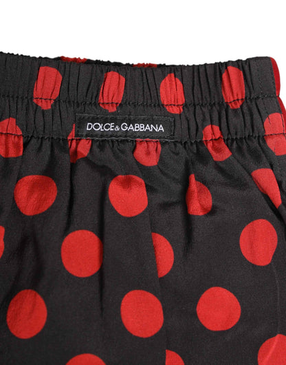 Dolce & Gabbana Black Silk Polka Dot Boxer Shorts Men Underwear by Dolce & Gabbana