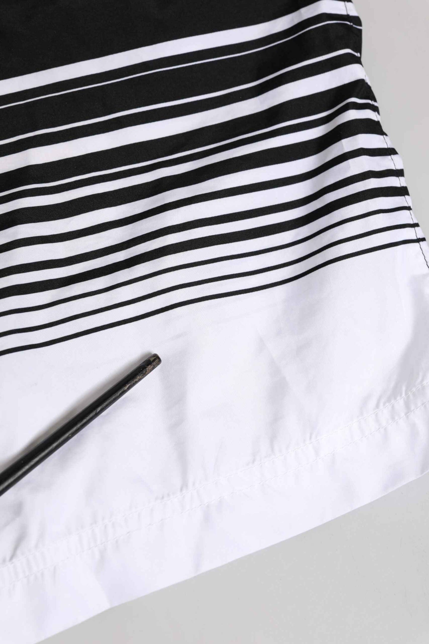 Dolce & Gabbana Black White Striped DG Logo Men Short Swimwear by Dolce & Gabbana
