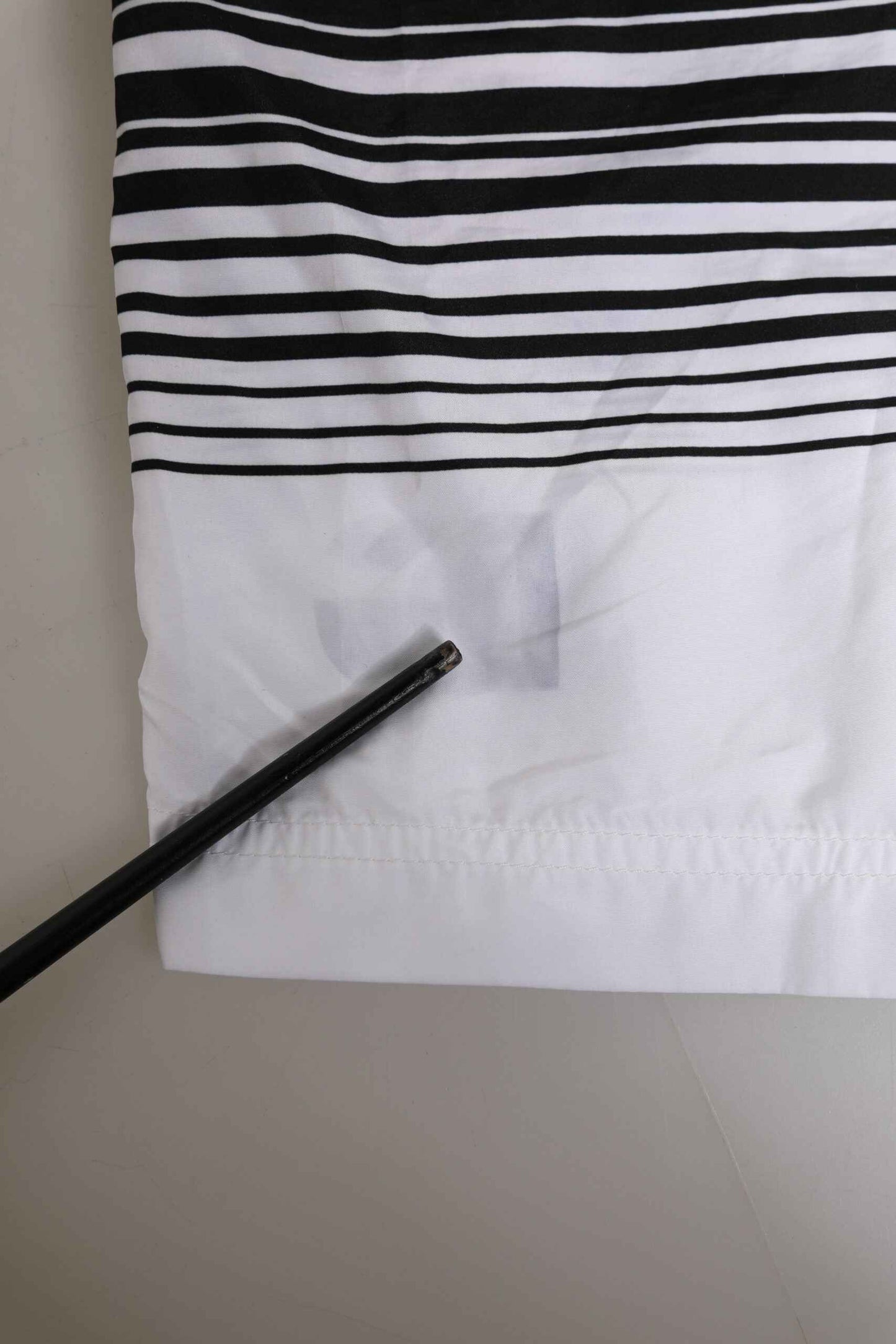 Dolce & Gabbana Black White Striped DG Logo Men Short Swimwear by Dolce & Gabbana
