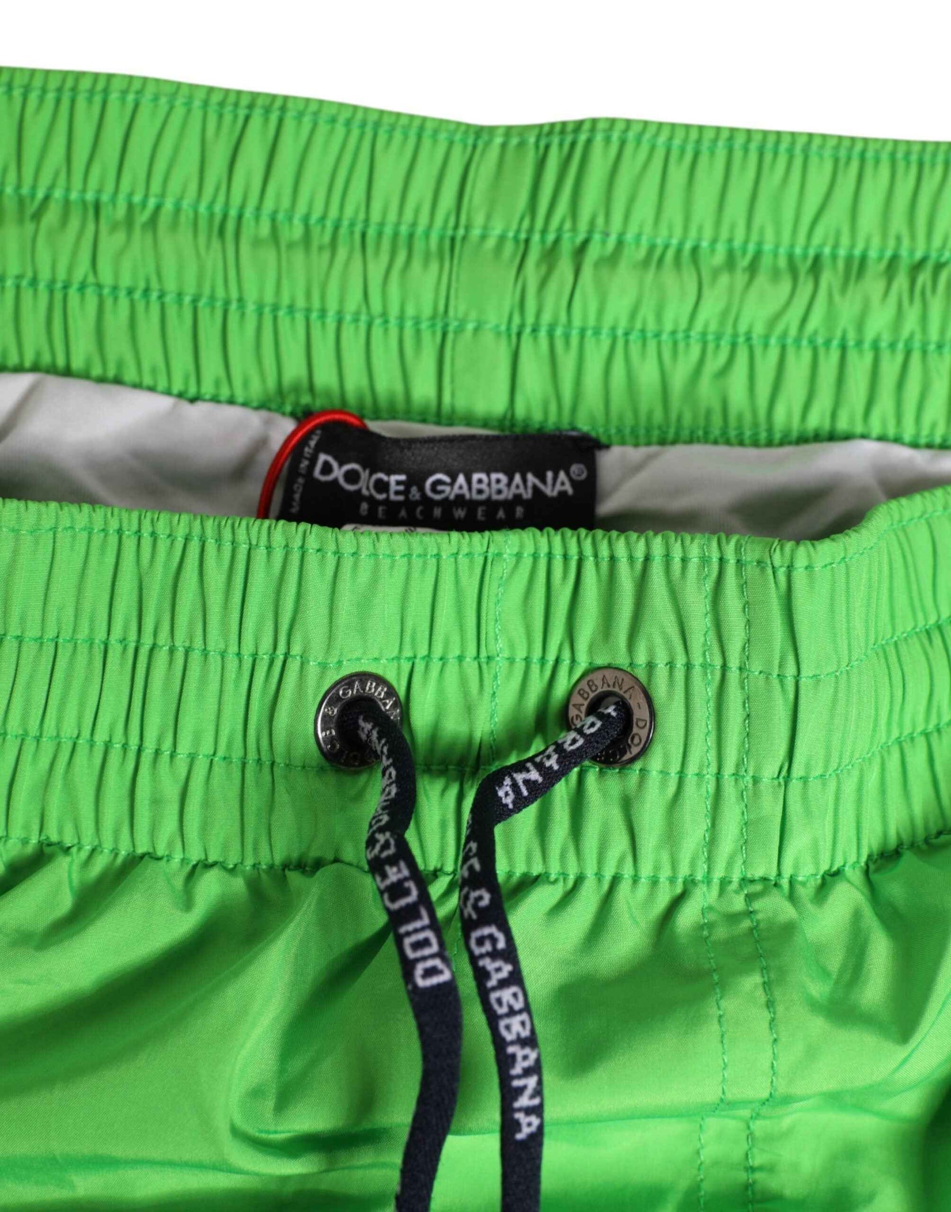 Dolce & Gabbana Green Nylon Drawstring Men Shorts Swimwear by Dolce & Gabbana
