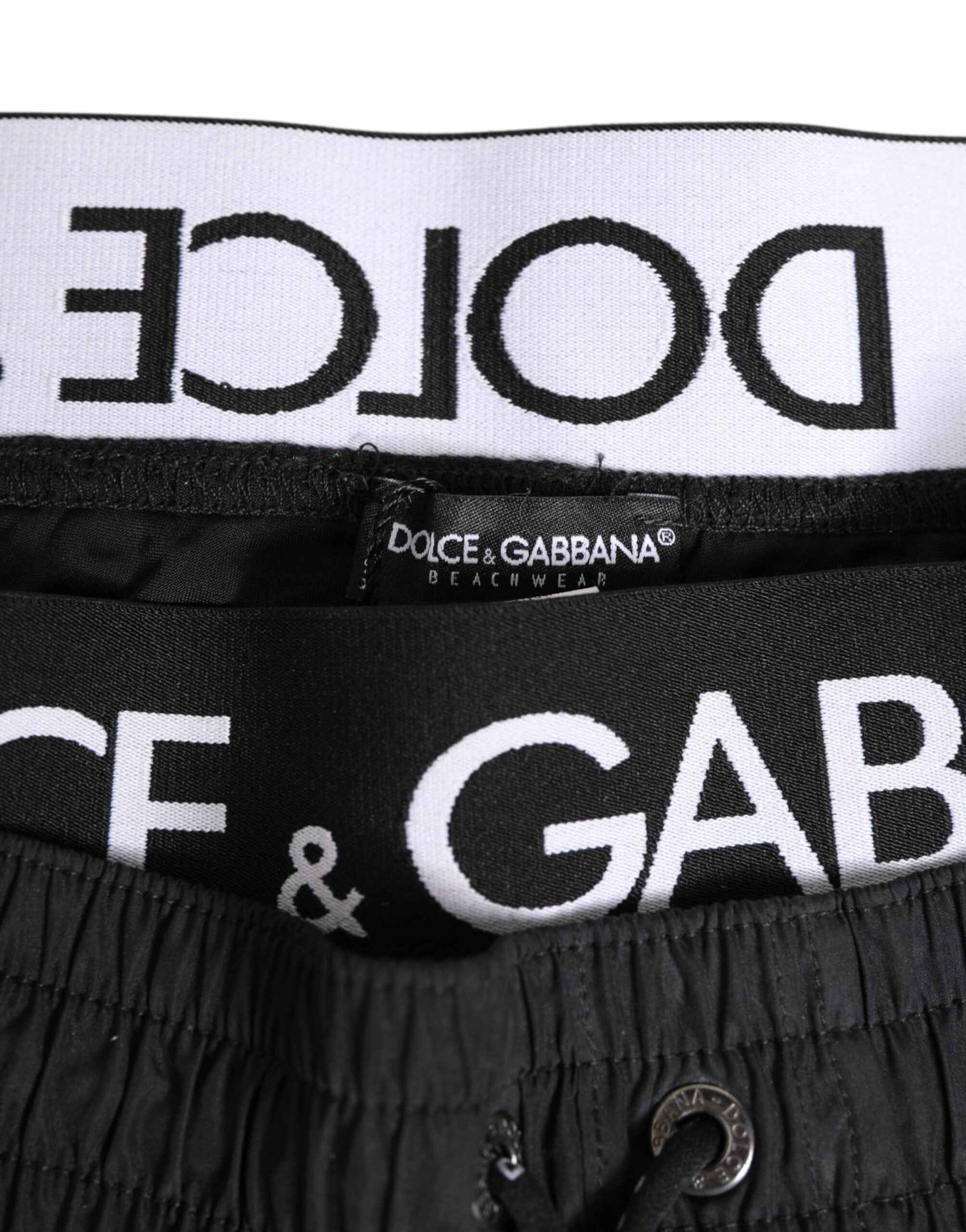 Dolce & Gabbana Black Drawstring Beachwear Men Shorts Swimwear by Dolce & Gabbana