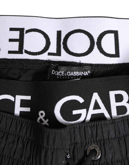 Dolce & Gabbana Black Drawstring Beachwear Men Shorts Swimwear by Dolce & Gabbana
