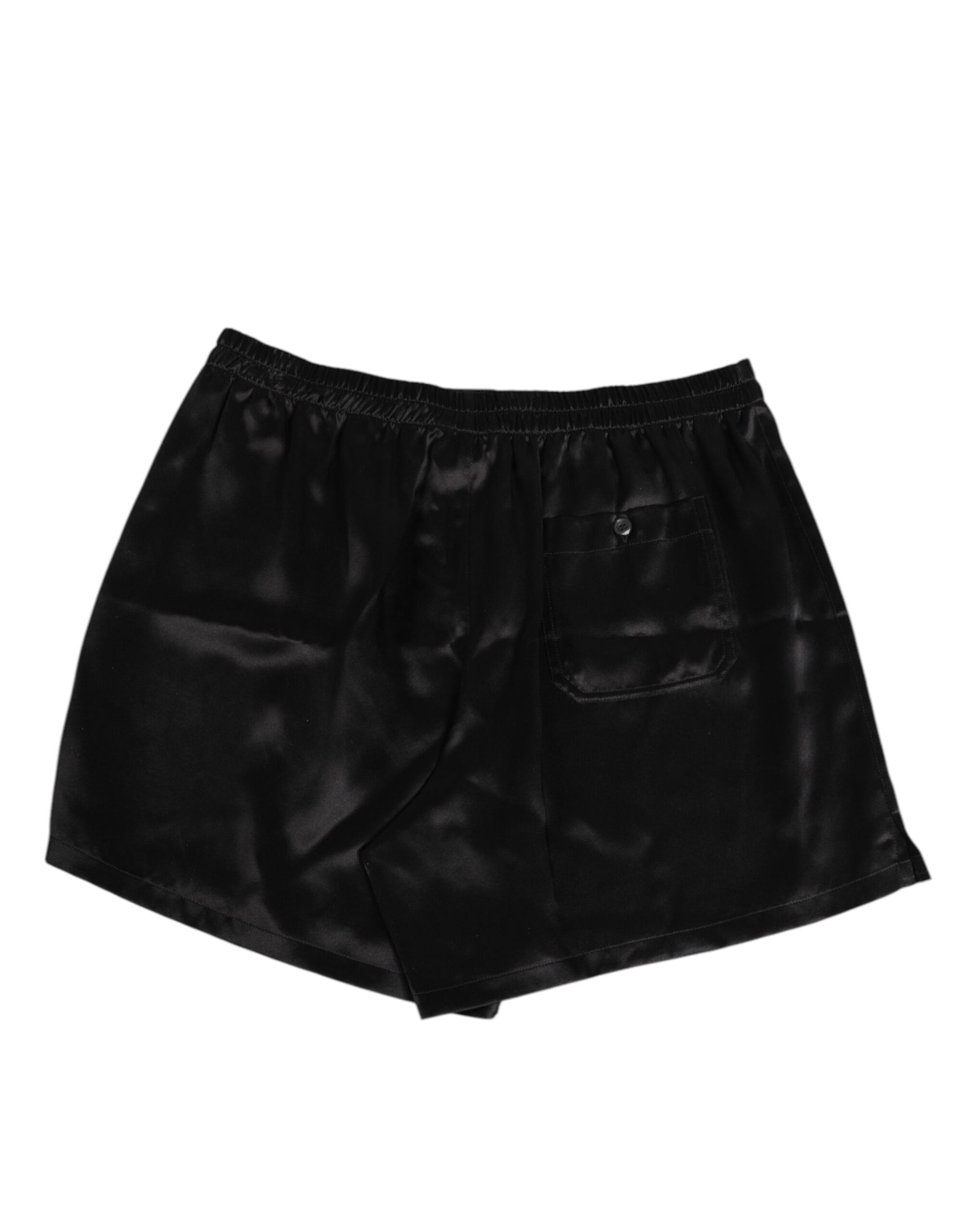 Dolce & Gabbana Black Silk Satin Elastic Men Boxer Short Swimwear - from Dolce & Gabbana