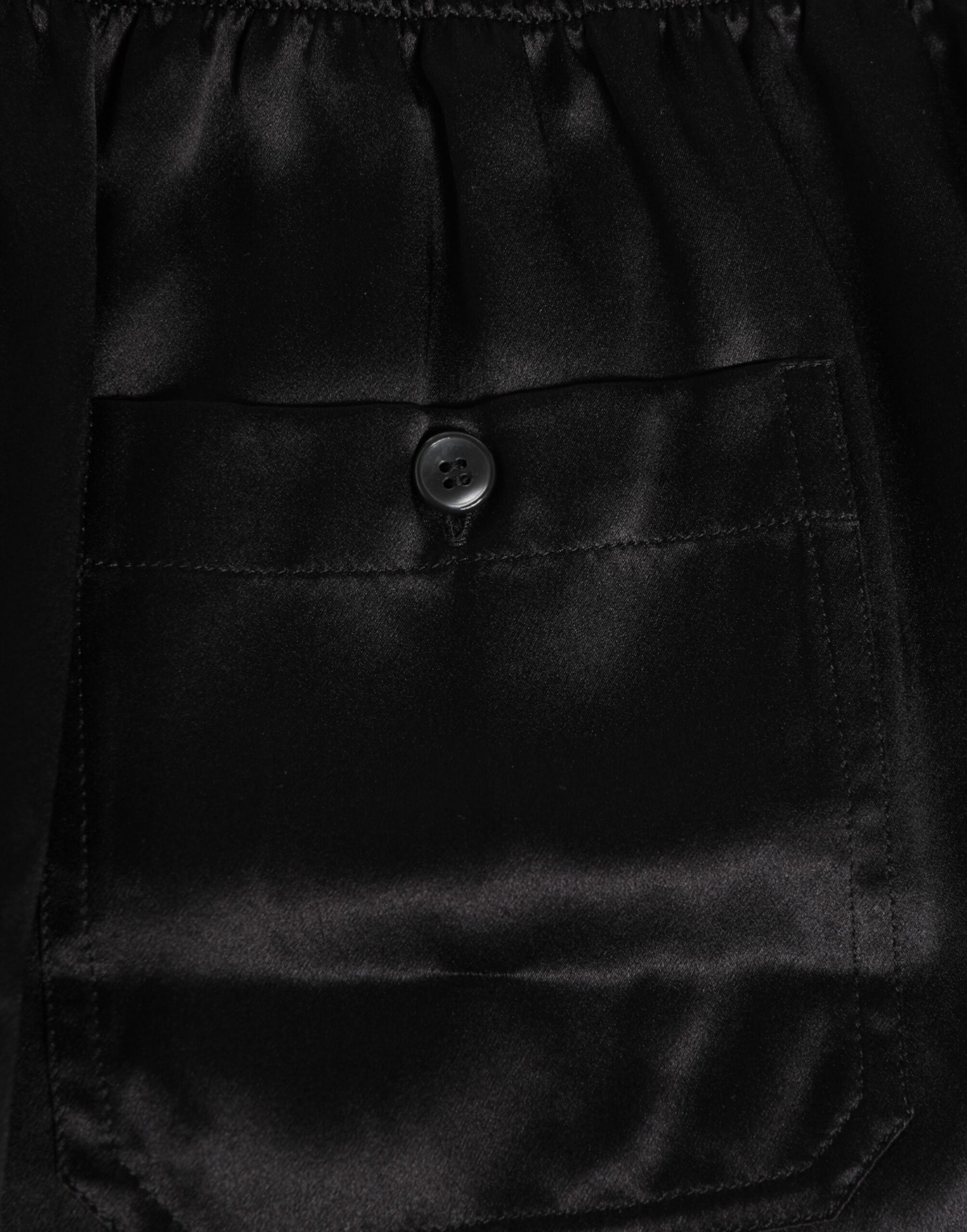 Dolce & Gabbana Black Silk Satin Elastic Men Boxer Short Swimwear - from Dolce & Gabbana