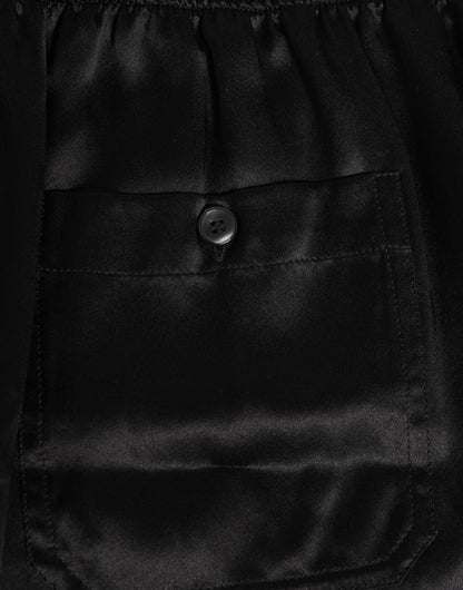 Dolce & Gabbana Black Silk Satin Elastic Men Boxer Short Swimwear - from Dolce & Gabbana