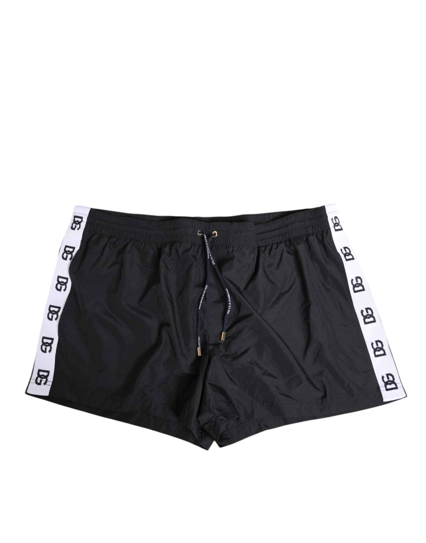 Dolce & Gabbana Black Nylon Side Logo Tape Shorts Swimwear by Dolce & Gabbana
