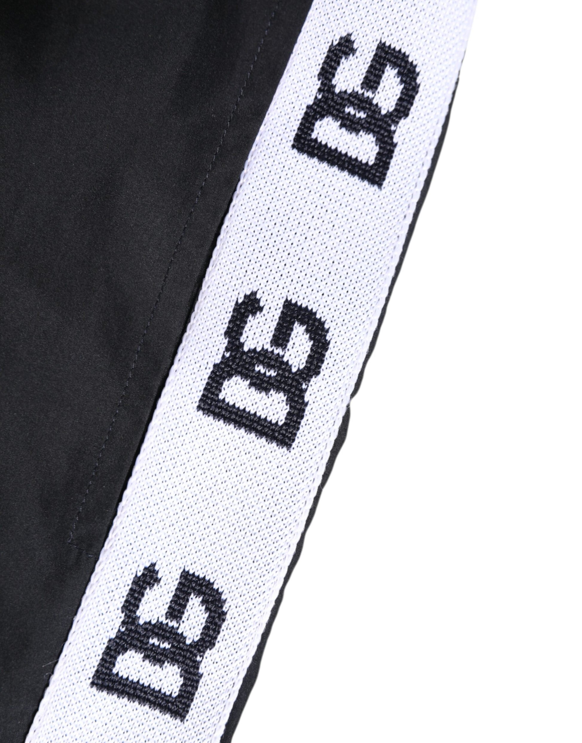 Dolce & Gabbana Black Nylon Side Logo Tape Shorts Swimwear - from Dolce & Gabbana