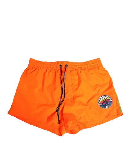 Dolce & Gabbana Orange Polyester Beachwear Men Shorts Swimwear by Dolce & Gabbana