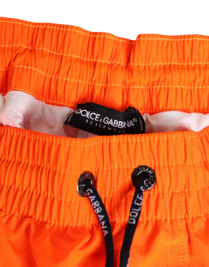 Dolce & Gabbana Orange Polyester Beachwear Men Shorts Swimwear by Dolce & Gabbana