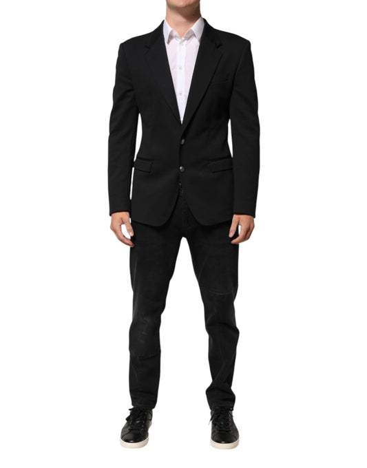 Dolce & Gabbana Dark Blue Cotton Men Jacket Coat Blazer Suit - from Dolce & Gabbana