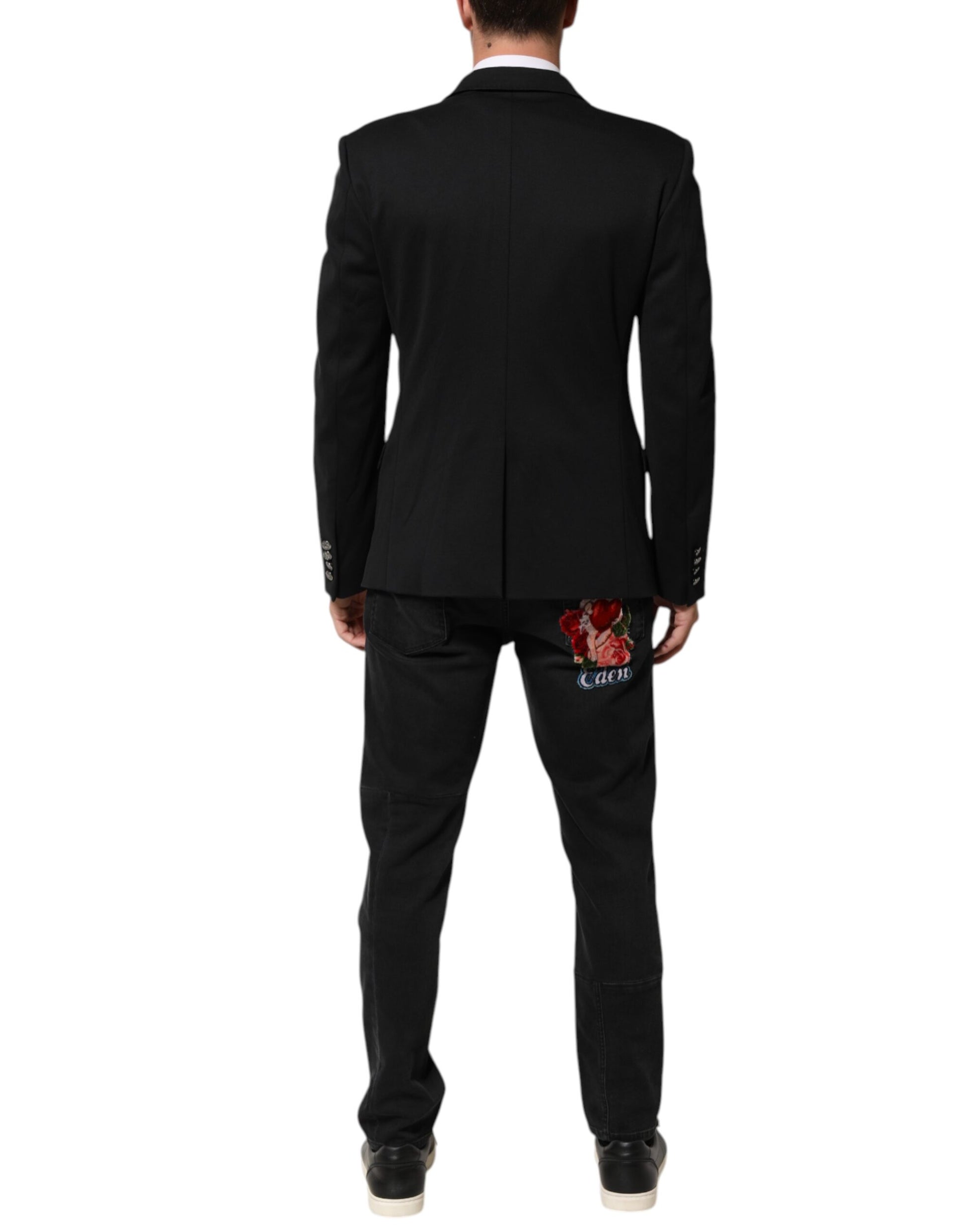 Dolce & Gabbana Dark Blue Cotton Men Jacket Coat Blazer Suit - from Dolce & Gabbana