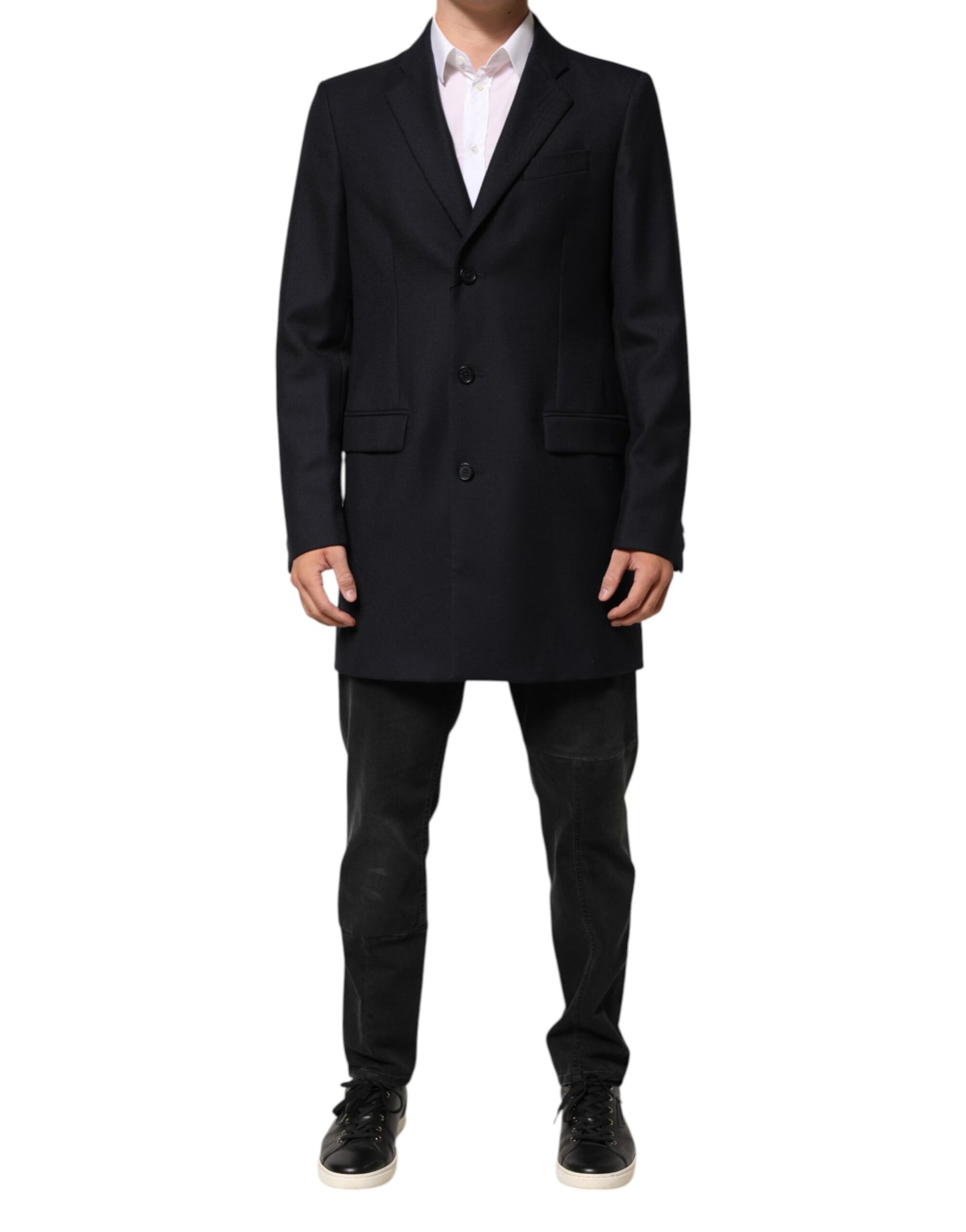 Dolce & Gabbana Dark Blue Wool Men Jacket Coat Blazer Suit - from Dolce & Gabbana