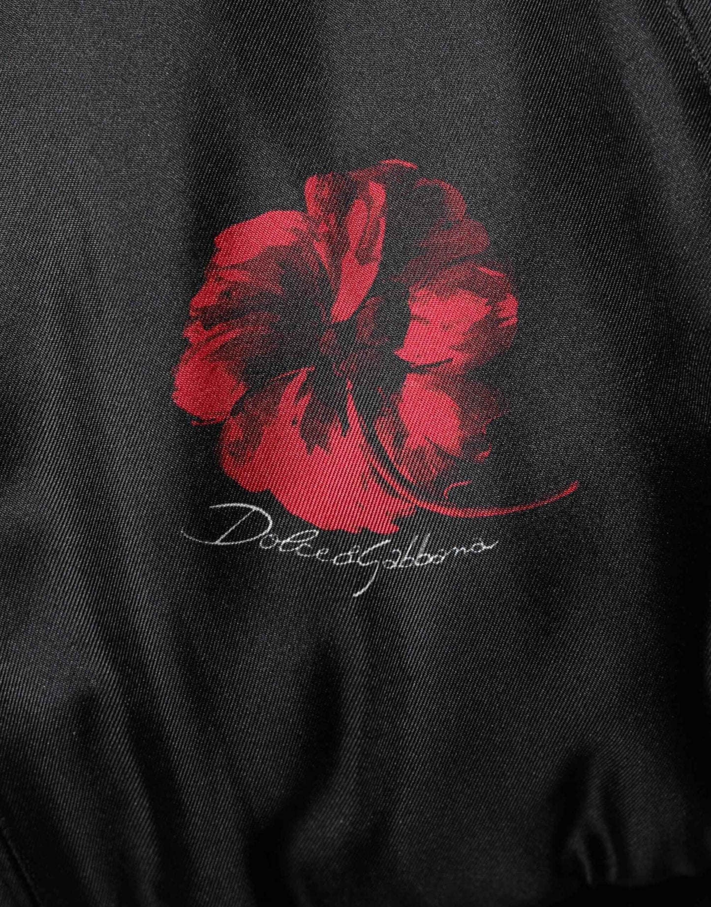 Dolce & Gabbana Black Red Floral Silk Bomber Blouson Jacket by Dolce & Gabbana