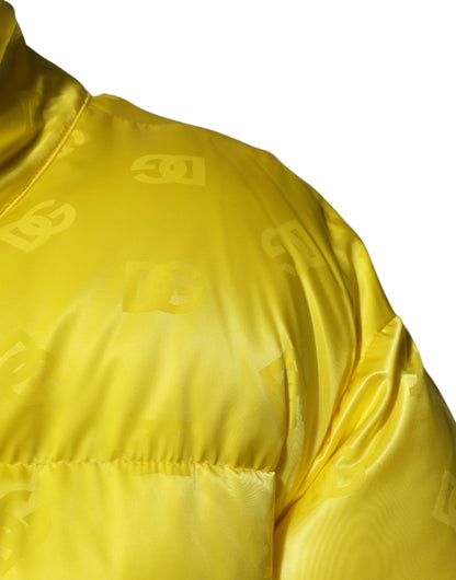Dolce & Gabbana Yellow Nylon Logo Puffer Bomber Men Jacket - from Dolce & Gabbana