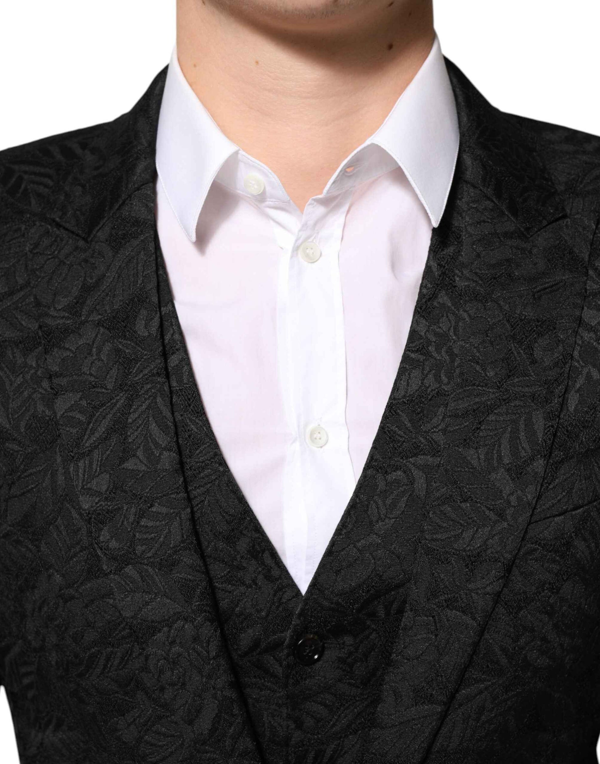 Dolce & Gabbana Black 3 Piece Brocade Jacquard Suit MARTINI by Dolce & Gabbana