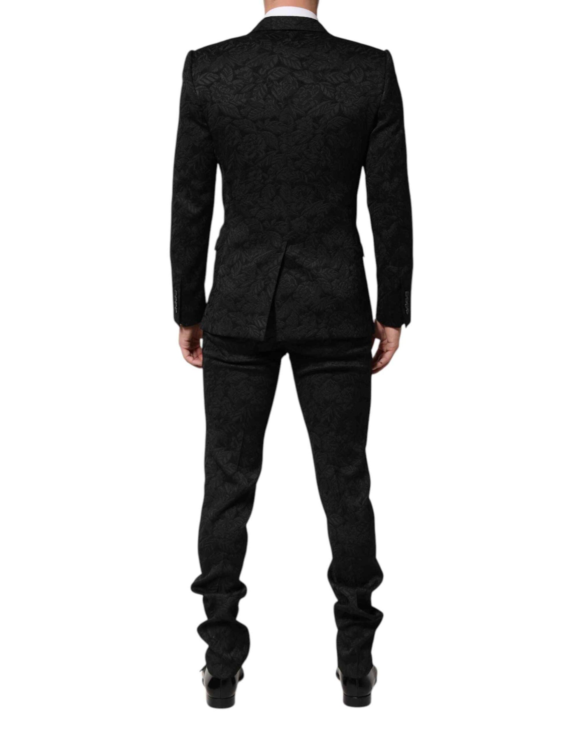 Dolce & Gabbana Black 3 Piece Brocade Jacquard Suit MARTINI by Dolce & Gabbana