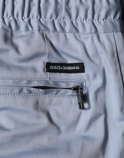 Dolce & Gabbana Light Blue Cotton Drawstring Elastic Waist Men Pants - from Dolce & Gabbana