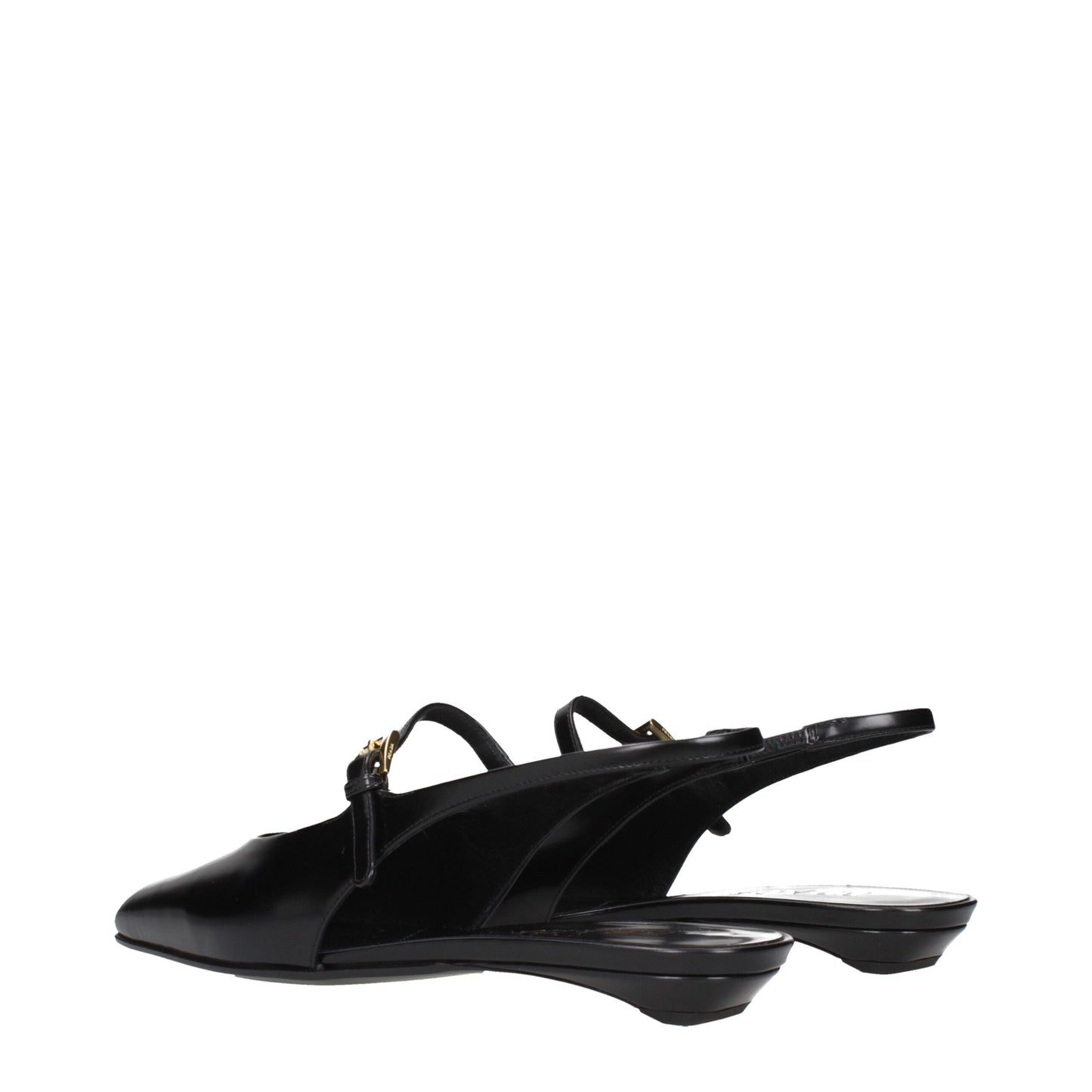Prada Leather Flat Sandals Front Logo Black Luxury Edition