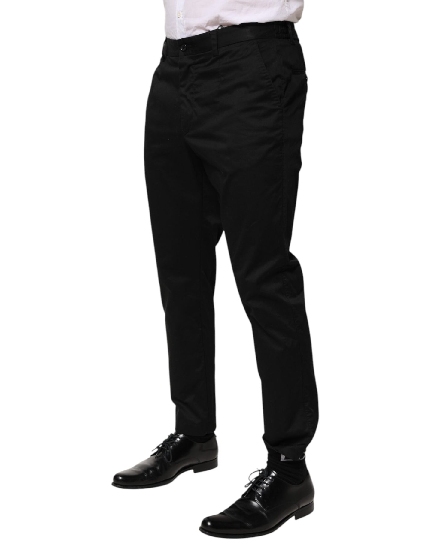 Dolce & Gabbana Black Cotton Tapered Men Formal Trousers Pants - from Dolce & Gabbana